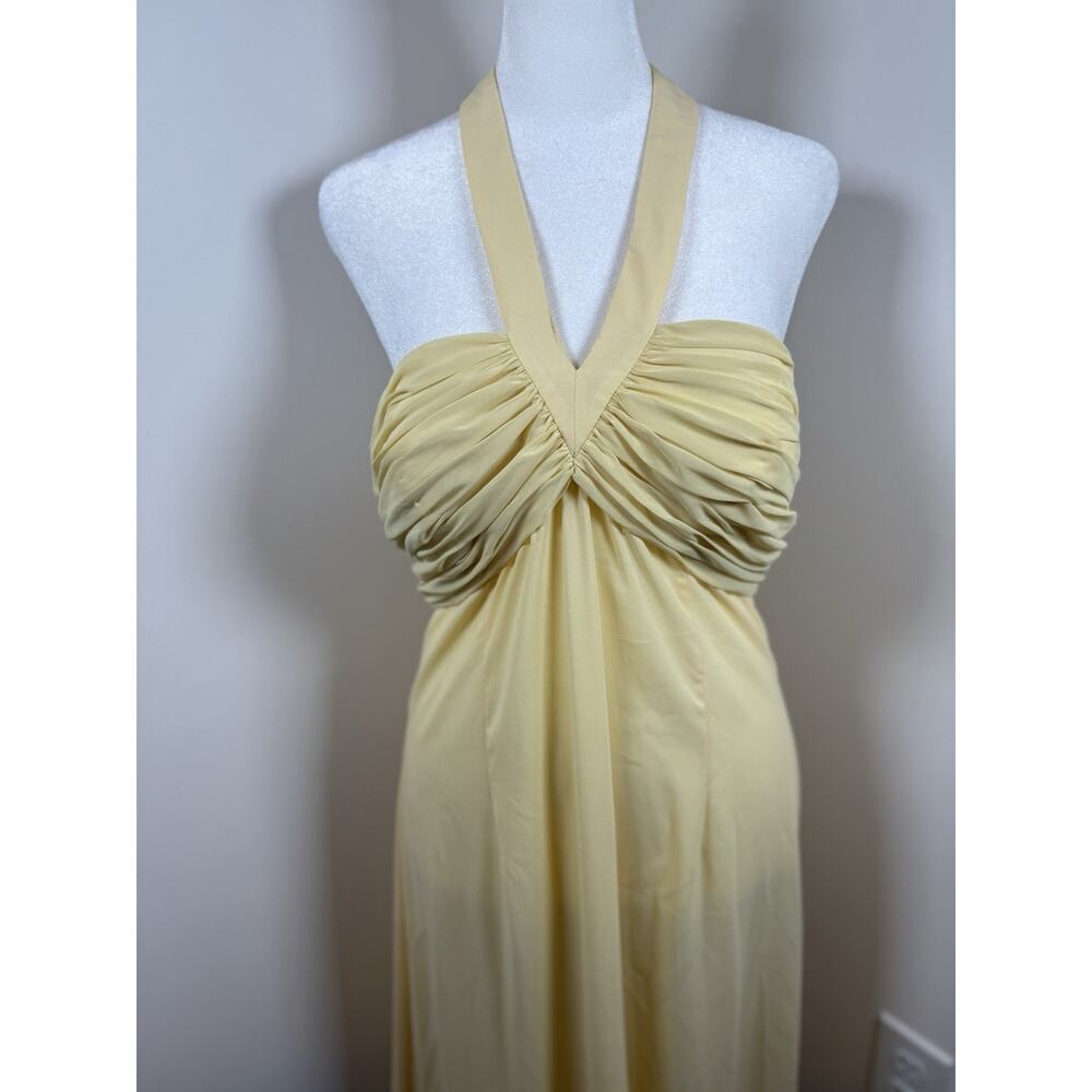 Jovani Women’s Size 12 Butter Yellow Formal Dress Gown Halter Long Classic Prom - Picture 3 of 15